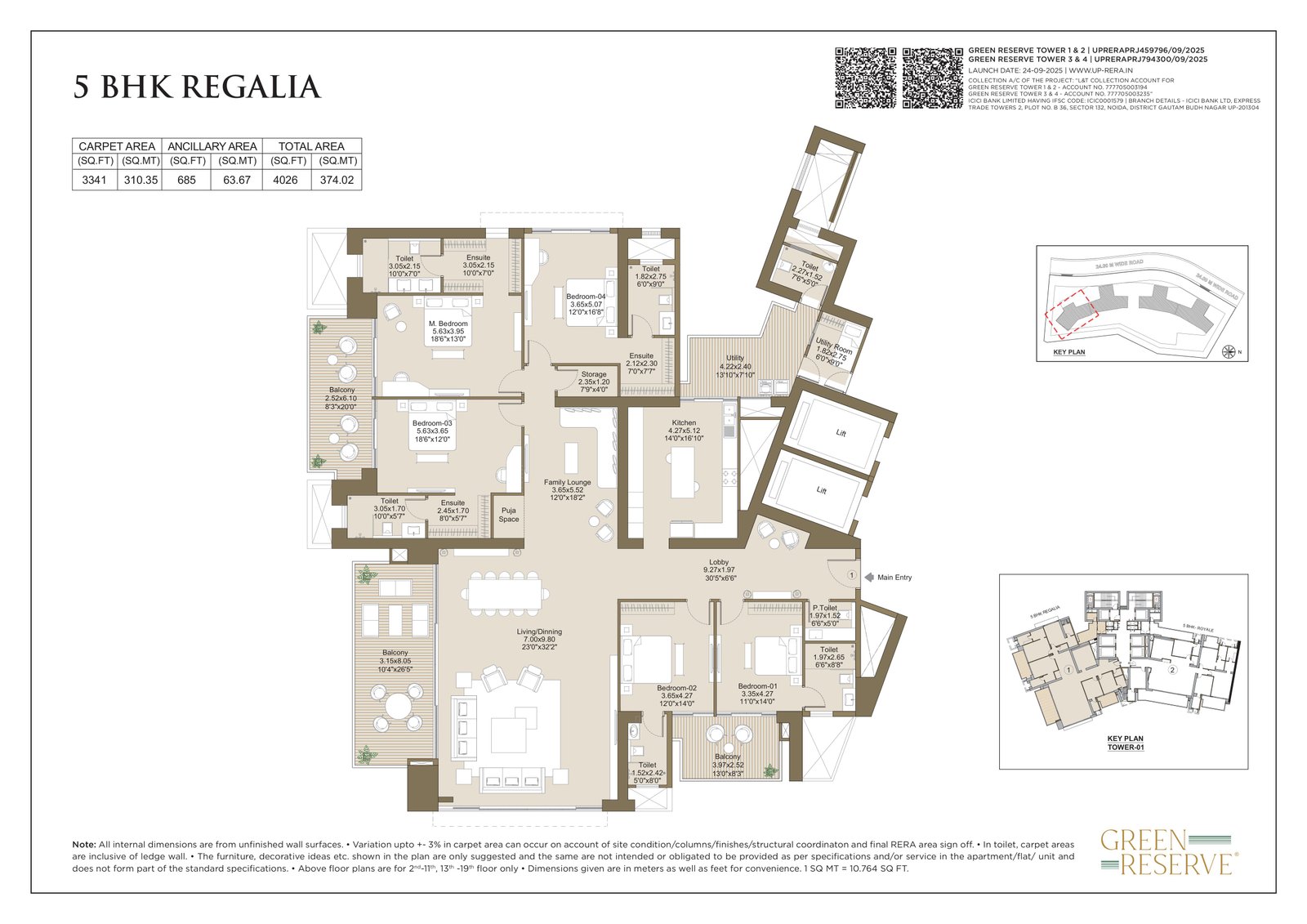 L&T green reserve 4bhk regalia floor plan